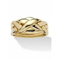 thumbnail image 1 of PalmBeach Jewelry 14k Yellow or Rose Gold-Plated or Platinum-Plated Braided Puzzle Ring, 1 of 8