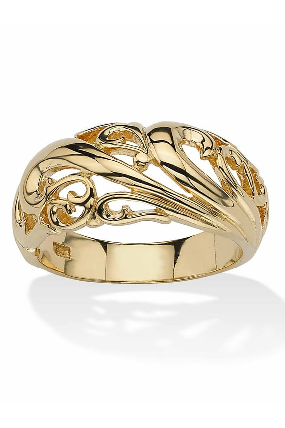 18k Gold-plated Sterling Silver Swirl Dome Ring
