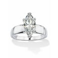 thumbnail image 1 of PalmBeach Jewelry 2.11 TCW Marquise-Cut Cubic Zirconia Solitaire Engagement Ring Gold-Plated or Sterling Silver, 1 of 7
