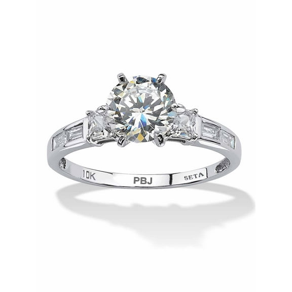 PalmBeach Jewelry 2.14 TCW Round Cubic Zirconia Engagement Anniversary Ring in Solid 10k Yellow or White Gold