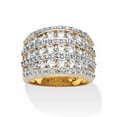 thumbnail image 1 of PalmBeach Jewelry 2.86 TCW Round Cubic Zirconia  Gold-Plated Multi-Row Dome Ring, 1 of 5