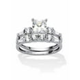 thumbnail image 1 of PalmBeach Jewelry 2 Piece Princess Cut Cubic Zirconia Bridal Ring Set 2.52 TCW in 10k White or Yellow Gold, 1 of 5
