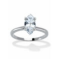 thumbnail image 1 of PalmBeach Jewelry 2 TCW Marquise Cubic Zirconia 18k Yellow Gold-Plated or Silvertone Solitaire Engagement Ring, 1 of 5