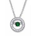 thumbnail image 1 of PalmBeach Jewelry .20 TCW "CZ in Motion" Simulated Birthstone and CZ Halo Pendant Necklace in Sterling Silver 18", 1 of 2