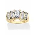 thumbnail image 1 of PalmBeach Jewelry 3.10 TCW Emerald Cut Cubic Zirconia Ring in Yellow Gold-Plated or Platinum-Plated Sterling Silver, 1 of 6