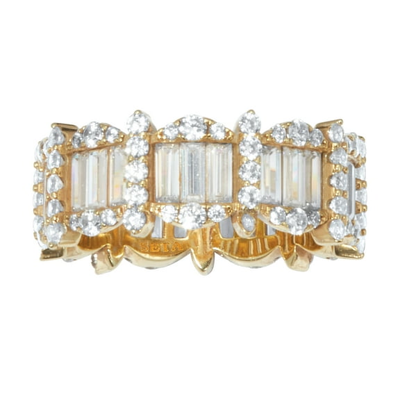PalmBeach Jewelry 3.53 TCW Baguette Cubic Zirconia 18k Yellow Gold-Plated Eternity Ring