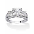 thumbnail image 1 of PalmBeach Jewelry 3.72 TCW Princess-Cut Cubic Zirconia Solid 10k White Gold Ring, 1 of 6