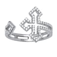thumbnail image 1 of PalmBeach Jewelry .35 TCW Round Cubic Zirconia Sterling Silver Gothic Cross Ring, 1 of 5
