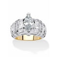 thumbnail image 1 of PalmBeach Jewelry 4.10 TCW Marquise-Cut and Multi-Cut Cubic Zirconia Gold-Plated Ring, 1 of 5