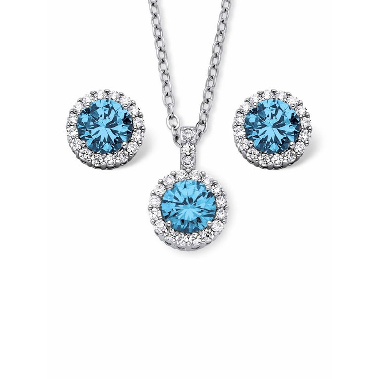PalmBeach Jewelry 4.30 TCW Round Simulated Birthstone and Cubic