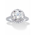 thumbnail image 1 of PalmBeach Jewelry 4.45 TCW Round White Cubic Zirconia Halo Bridal Engagement Ring in 10k White Gold, 1 of 5