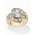 thumbnail image 1 of PalmBeach Jewelry 4.79 TCW Round Cubic Zirconia Bypass Ring in 14k Gold-plated Sterling Silver, 1 of 6