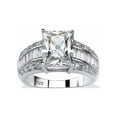 thumbnail image 1 of PalmBeach Jewelry 4.95 TCW Emerald-Cut Cubic Zirconia Engagement Anniversary Ring in Platinum-plated Sterling Silver, 1 of 6