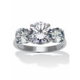 thumbnail image 1 of PalmBeach Jewelry 4.96 TCW Round Cubic Zirconia Stainless Steel 3-Stone Bridal Ring, 1 of 5