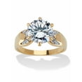 thumbnail image 1 of PalmBeach Jewelry 4 TCW Round Cut Cubic Zirconia and Pave Crystal Stainless Steel or Gold Ion-Plated Stainless Steel Ring, 1 of 5