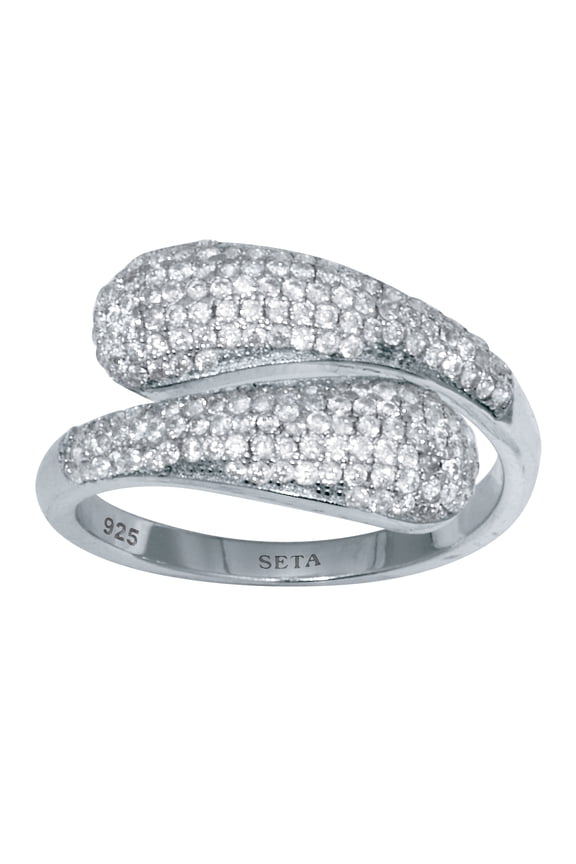 .48 TCW Round Cubic Zirconia Sterling Silver Open Wrap Ring