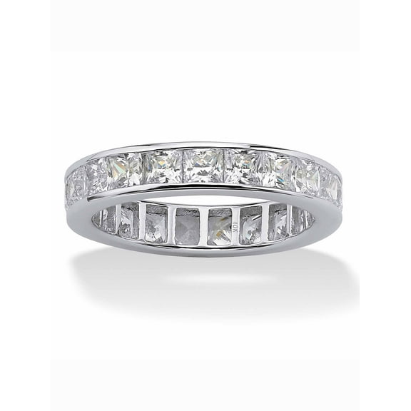 PalmBeach Jewelry 5.29 TCW Princess-Cut Cubic Zirconia Eternity Channel Band in Solid 10k Yellow or White Gold