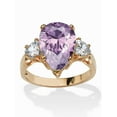 thumbnail image 1 of PalmBeach Jewelry 6.41 TCW Lavender or Champagne Pear-Shaped Cubic Zirconia Ring Yellow Gold-Plated, 1 of 5
