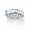 thumbnail image 1 of PalmBeach Jewelry 6.44 TCW Emerald-Cut Cubic Zirconia Band in Platinum-plated Sterling Silver, 1 of 6