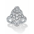 thumbnail image 1 of PalmBeach Jewelry .77 TCW Round Cut Cubic Zirconia Platinum-Plated Sterling Silver Cocktail Ring, 1 of 5