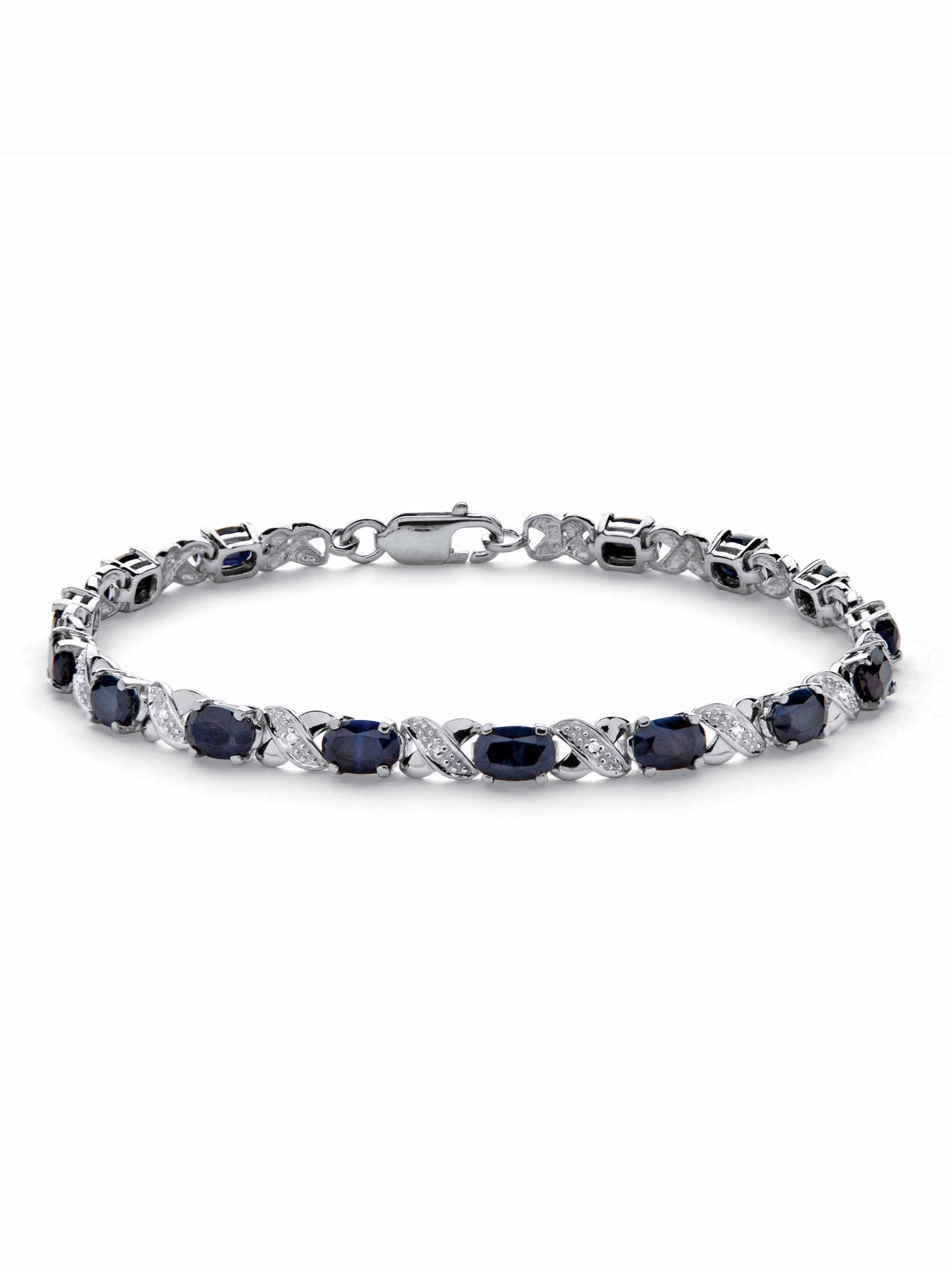 PalmBeach Jewelry TCW Oval-Cut Genuine Blue Sapphire 