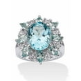 thumbnail image 1 of PalmBeach Jewelry 8.60 TCW Oval-Cut Genuine Blue and White Topaz Ring in .925 Sterling Silver, 1 of 5