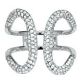thumbnail image 1 of PalmBeach Jewelry .84 TCW Round Cubic Zirconia Sterling Silver Open Loop Ring, 1 of 5