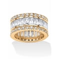 thumbnail image 1 of PalmBeach Jewelry 9.34 TCW Round and Emerald-Cut Cubic Zirconia Eternity Band Ring Yellow Gold-Plated or Platinum-Plated, 1 of 5