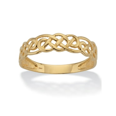 PalmBeach Jewelry Celtic Weave Solid 10k Yellow Gold Band
