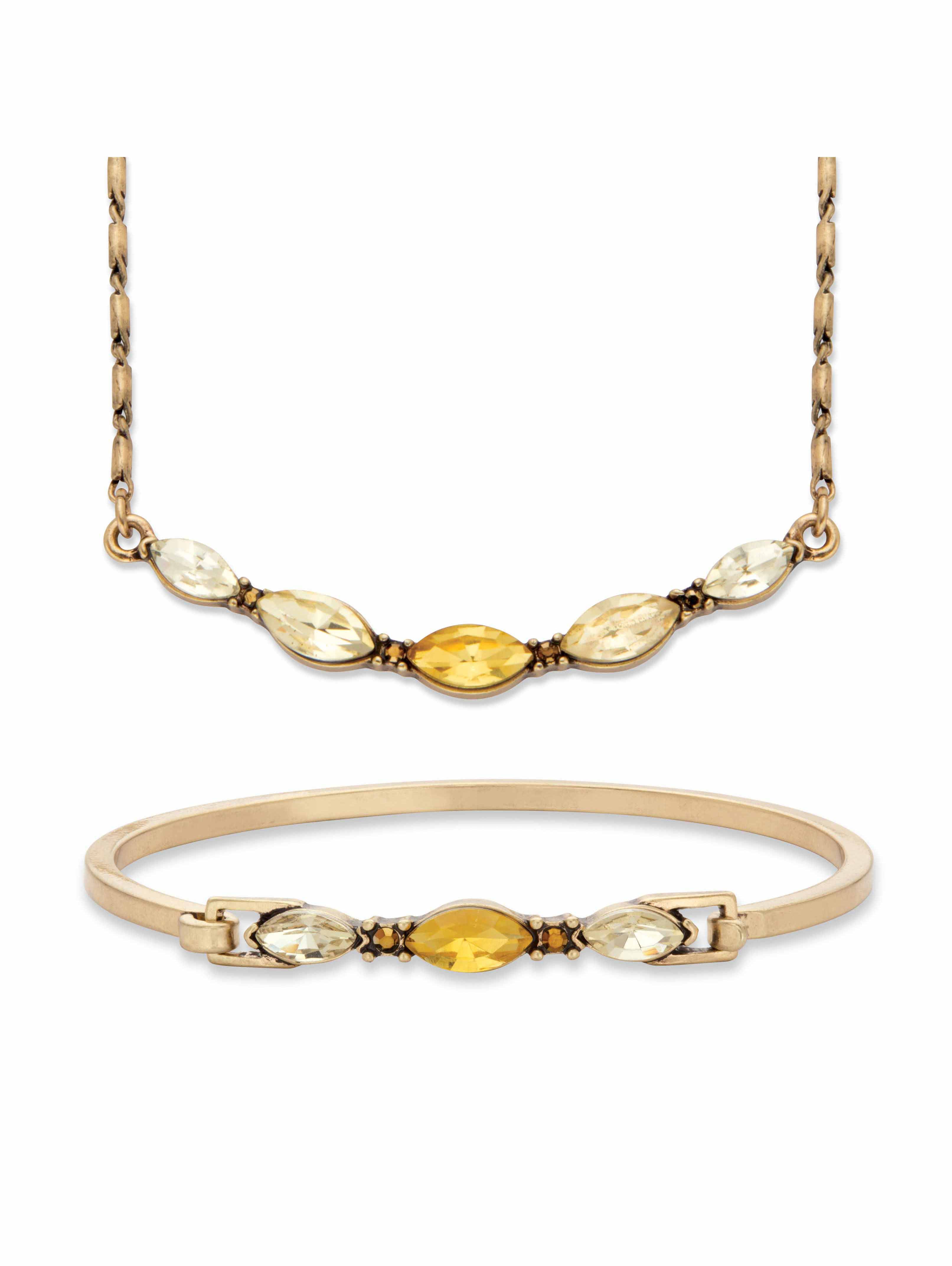 PalmBeach Jewelry Champagne and Canary Yellow MarquiseCut Crystal 2