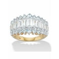 thumbnail image 1 of PalmBeach Jewelry Cubic Zirconia Geometric Ring, Gold-Plated, 7", 4.38 ct, 1 of 5