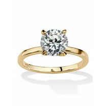 PalmBeach Jewelry Cubic Zirconia Solitaire Engagement Ring 2.0 TCW in Yellow Gold-Plated or Sterling Silver