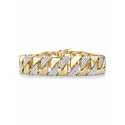 PALMBEACH JEWELRY Curb-Link Bracelet Diamond Accent, 8.5" or 9.5" Length in Gold-Plated
