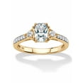 thumbnail image 1 of PalmBeach Jewelry 1.70ct t.w. Cushion-Cut White Sapphire 3-Stone Ring, 18k Gold/Platinum Plated, 1 of 5