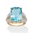 thumbnail image 1 of PalmBeach Jewelry Cushion-Cut Genuine Citrine or Blue and White Topaz or Smoky Quartz and Citrine Cocktail Ring in Gold-Plated Silver, 1 of 5