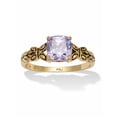 thumbnail image 1 of PalmBeach Jewelry Cushion-Cut Simulated Birthstone Butterfly and Scroll Ring in Antiqued Gold-plated Sterling Silver, 1 of 5