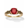 thumbnail image 1 of PalmBeach Jewelry Cushion-Cut Simulated Birthstone Butterfly and Scroll Ring in Antiqued Gold-plated Sterling Silver, 1 of 5
