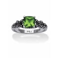 thumbnail image 1 of PalmBeach Jewelry Cushion-Cut Simulated Birthstone Butterfly and Scroll Ring in Antiqued Sterling Silver, 1 of 4