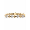 thumbnail image 1 of PalmBeach Jewelry Diamond Accent 18k Gold-Plated Two-Tone Paw Print Bracelet 7.5", 1 of 5