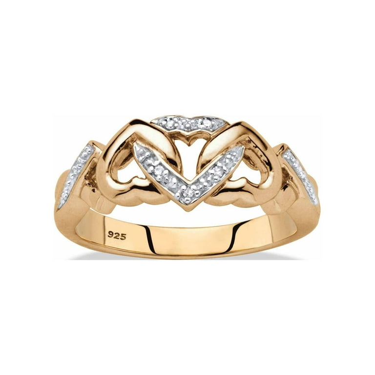 PalmBeach Jewelry 18K Gold or Platinum Plated Sterling Silver Ring