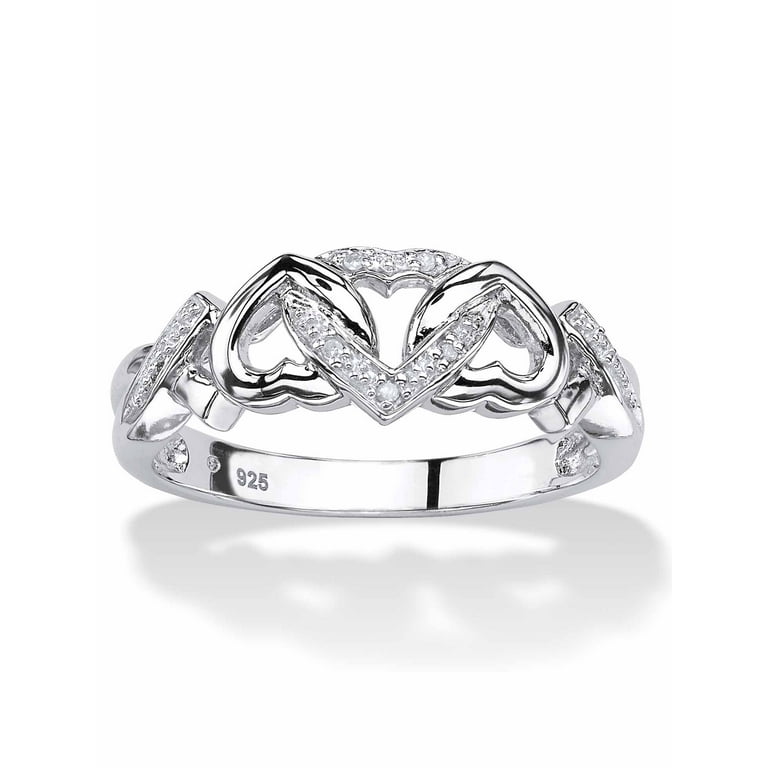 Interlocking Hearts Sterling Silver Ring Interlocking Hearts Sterling Silver Ring
