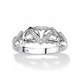 thumbnail image 1 of PalmBeach Jewelry Diamond Accent Interlocking Hearts Promise Ring in 18K Gold or Platinum Plated Sterling Silver, 1 of 8