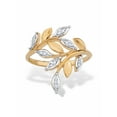 thumbnail image 1 of PalmBeach Jewelry Diamond Accent Marquise-Shaped Bypass Leaf Ring in Solid 10k Yellow Gold, 1 of 5