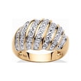 thumbnail image 1 of PalmBeach Jewelry Diamond Accent Pave-Style Dome Ring in 14k Gold-plated Sterling Silver, 1 of 6