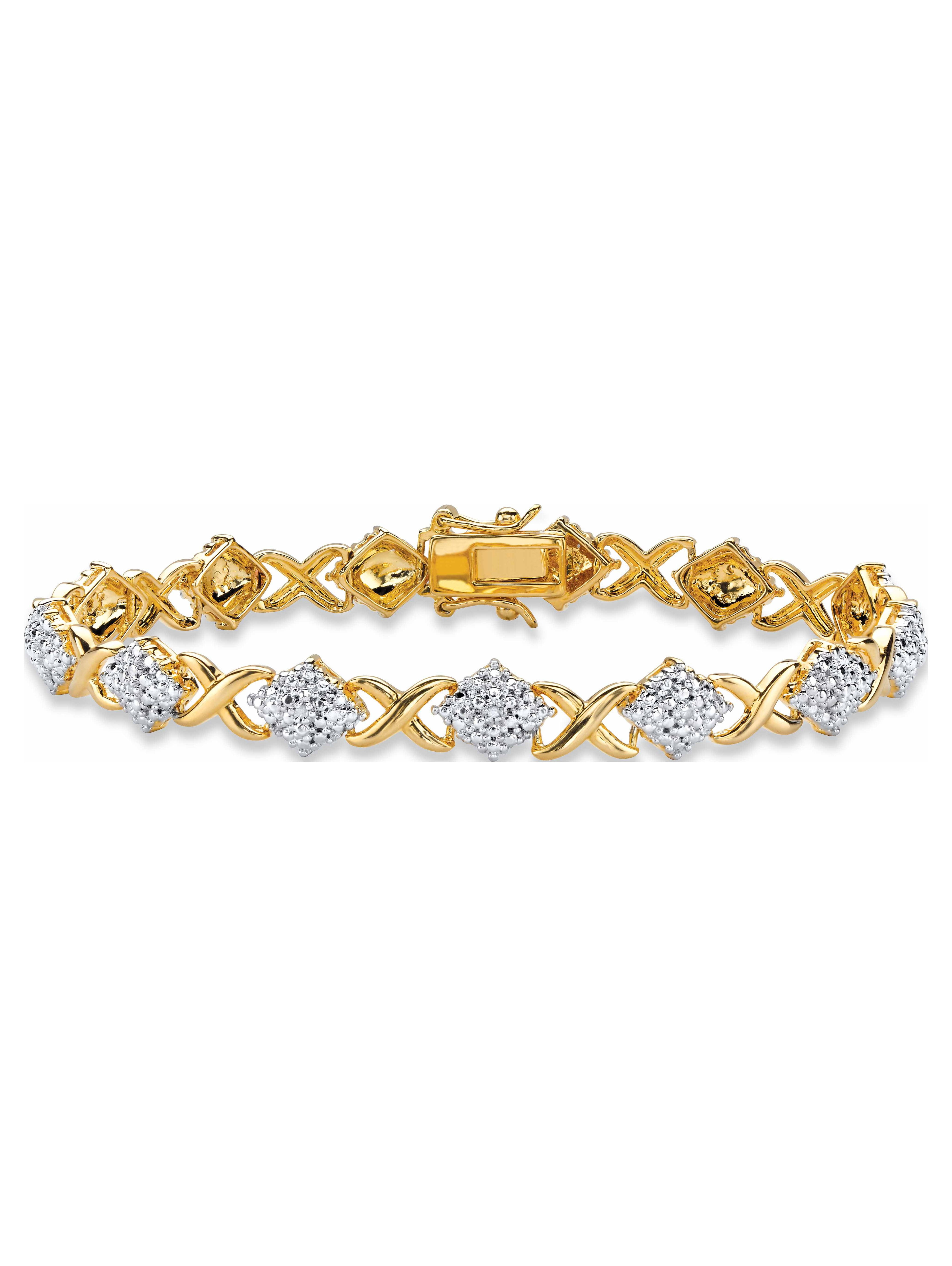 4mm Diamond Beads Bracelet 18K Gold 7