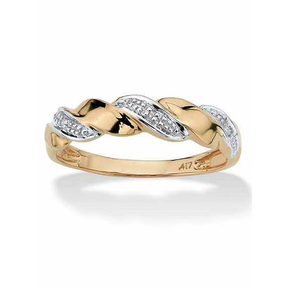 PalmBeach Jewelry Diamond Accent Ribbon Twist Ring in 10k Yellow Gold