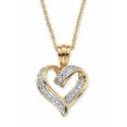 thumbnail image 1 of PalmBeach Jewelry Diamond Accent Two-Tone Pave-Style Looped Heart Pendant Necklace 18k Gold-Plated 18", 1 of 5