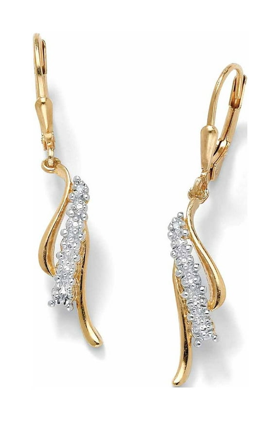 Diamond Accent Waterfall Drop Earrings in 14k Gold-plated Sterling Silver
