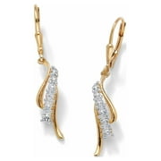 PalmBeach Jewelry Diamond Accent Waterfall Drop Earrings in 14k Gold-plated Sterling Silver