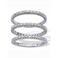 thumbnail image 1 of PalmBeach Jewelry Diamond Accent Yellow Gold-Plated or Platinum-Plated 3-Piece Stack Ring Eternity Band Set, 1 of 5